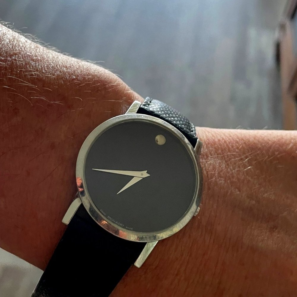 Movado Museum Watch, Men's Black Snakeskin Band